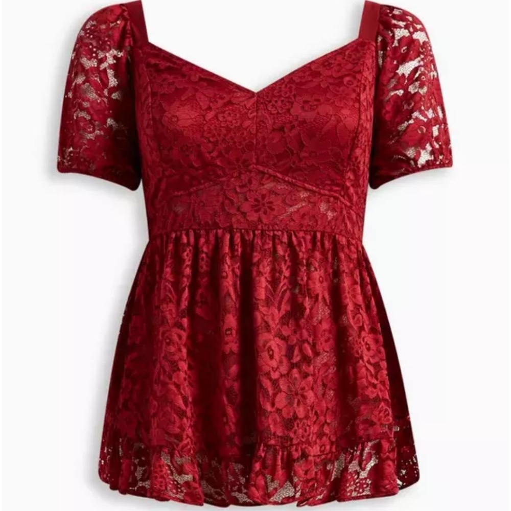 Torrid Red Lace Women’s Top